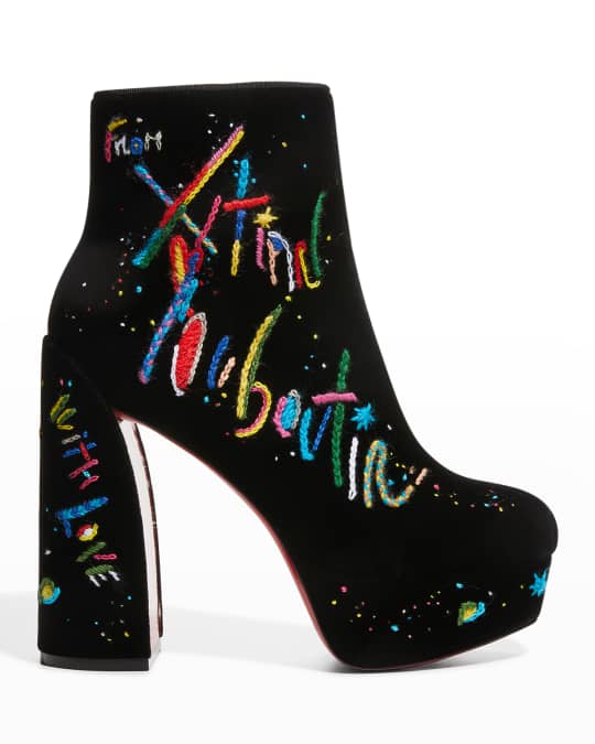 Movida Total Embroidered Red Sole Booties