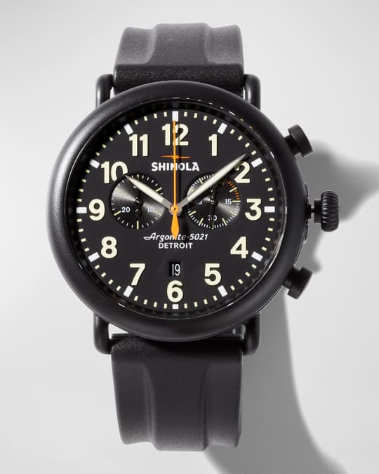 Men's 47mm Runwell 2-Eye Chrono Rubber Watch