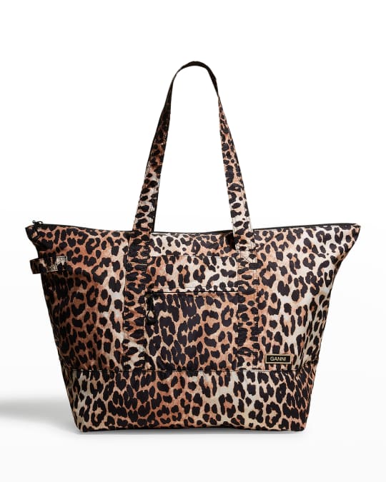 Ganni, Bags, Ganni North South Leopardprint Tote