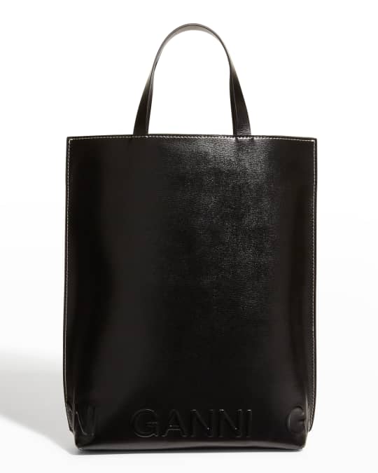 Ganni Banner Recycled Leather Tote Crossbody Bag | Neiman Marcus