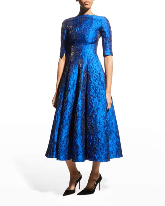 Talbot Runhof Bogna Boat-Neck Midi Dress | Neiman Marcus