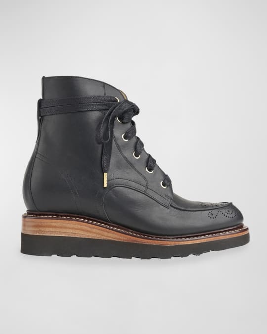 Mr. Ryan Leather Lace Up Booties