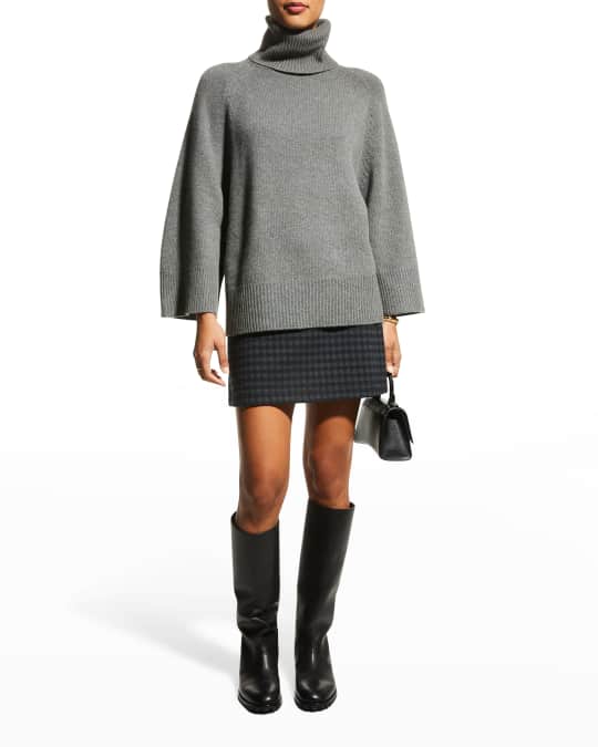 Theory High-Rise Mini Gingham Skirt | Neiman Marcus