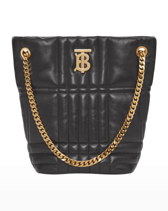Burberry Lola Small TB Quilted Leather Chain Bucket Bag | Neiman Marcus