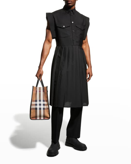 Burberry Men s Pleated Kilt Shirt Dress Neiman Marcus