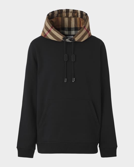 Burberry Men's Check-Hood Pullover Sweatshirt | Neiman Marcus
