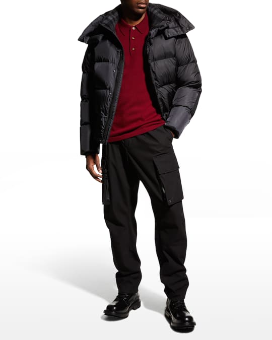 Burberry Men's Check-Lined Puffer Jacket | Neiman Marcus