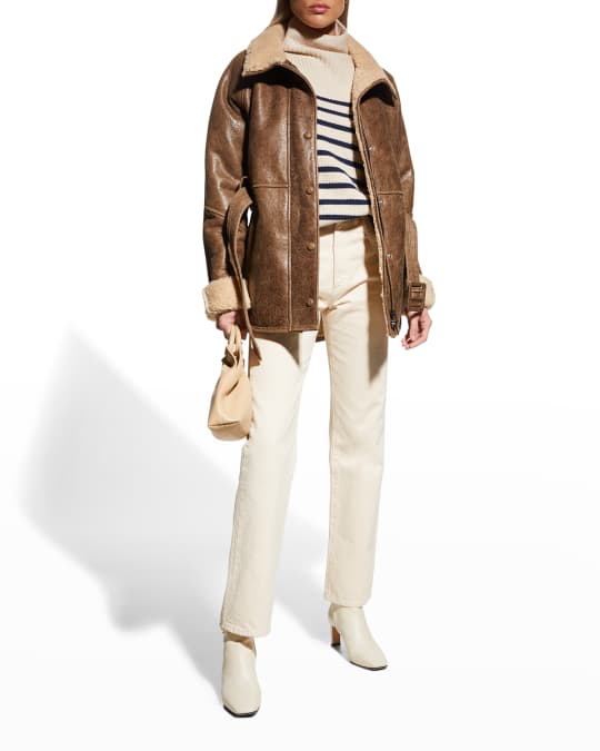 Veronica Beard Bonny Leather Coat Neiman Marcus