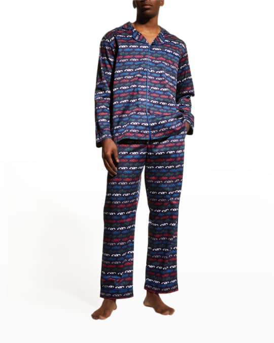 BedHead Pajamas Men's Race Car Stripe Classic Pajama Set Neiman