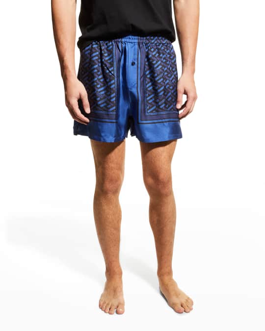 ショートパンツ Versace Silk Twill Pajama-Style Shorts VERSACE Straight-Leg Printed Silk-Twill Shorts for Men | MR