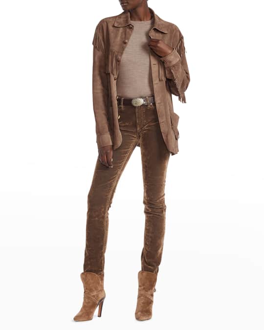 Ralph lauren suede clearance fringe jacket