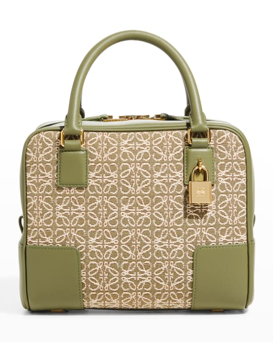 Loewe Amazona 19 Square Top-Handle Bag in Jacquard with Leather