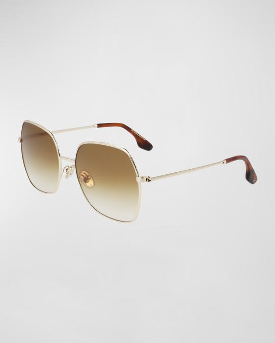 Victoria Beckham Hammered Oversized Square Metal Sunglasses Victoria Beckham Hammered Oversized Square Metal Sunglasses  main image 2