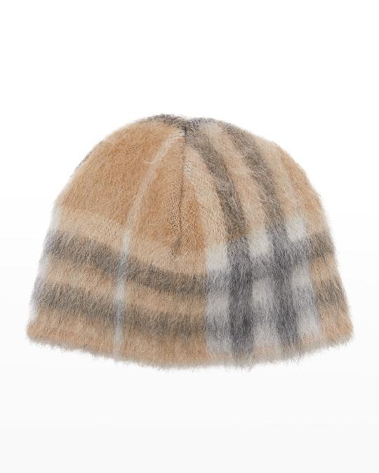 Burberry Giant Check Mohair Beanie | Neiman Marcus display picture 1