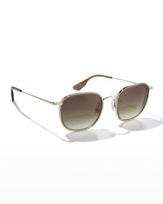 KREWE Hyde Classic Square Metal/Acetate Sunglasses | Neiman  display picture 2