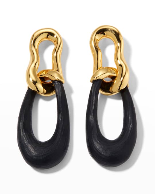Alexis Bittar Gold Double Link Post Earrings Neiman Marcus