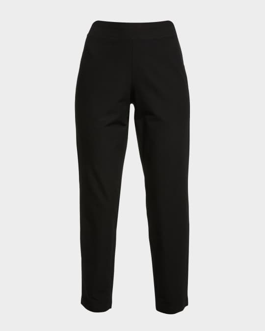 Eileen Fisher Stretch Crepe Slim Ankle Pant-Black