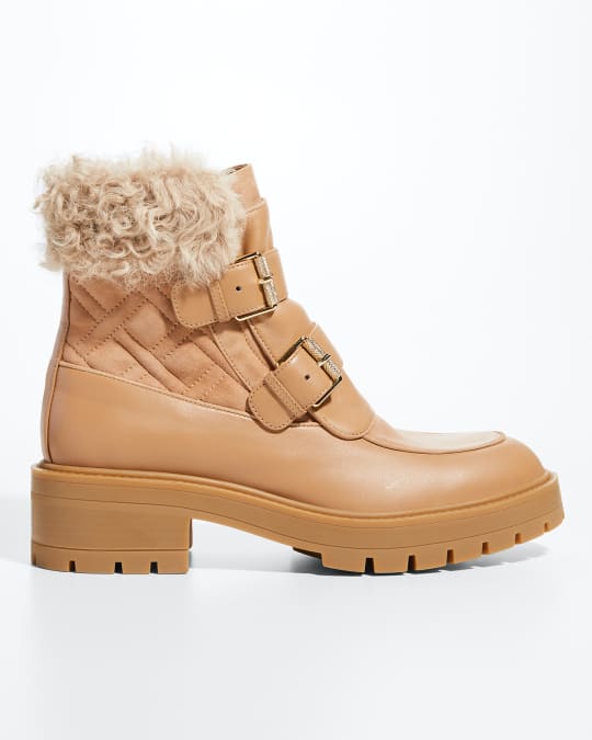 Ryan Lug Sole Shearling Buckle Boots