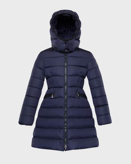 Moncler Girl's Charpal Quilted Long Puffer Coat, Size 8-14 | Neiman Marcus