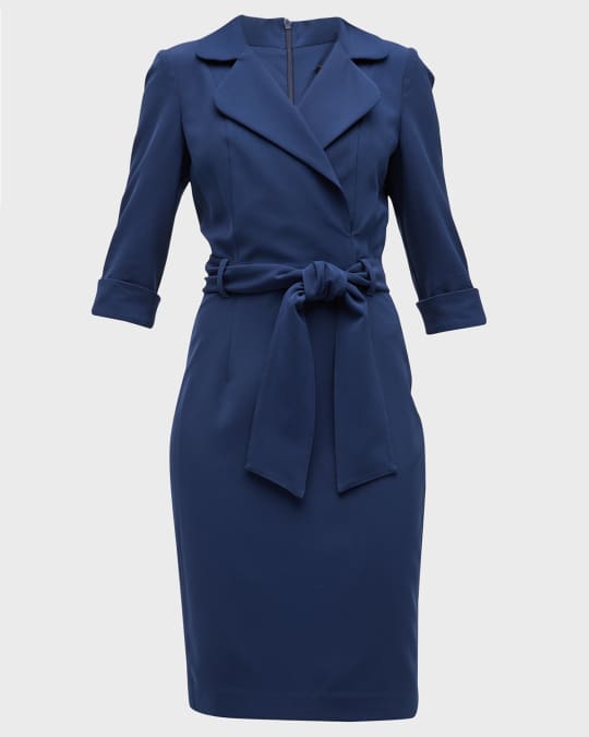 Black halo belted sheath sales dress