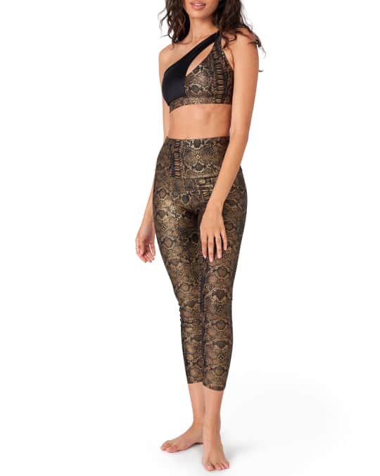 Onzie Snake Print Foil Midi Leggings Neiman Marcus