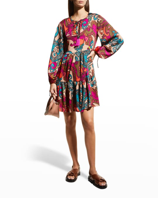 Cinema Blouson Sleeve Tiered Dress