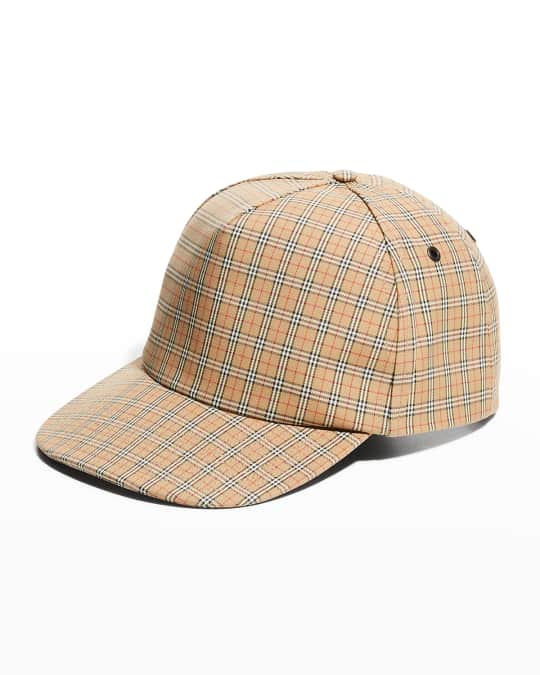 Burberry Men's Micro-Check Trucker Cap | Neiman Marcus