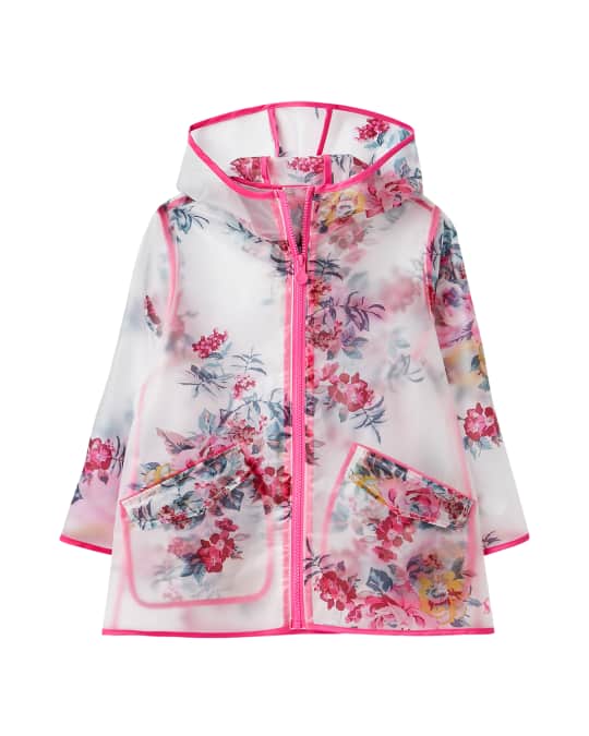 Joules Girl s Raindance Transparent Floral Jacket Size 4 10 Neiman Marcus