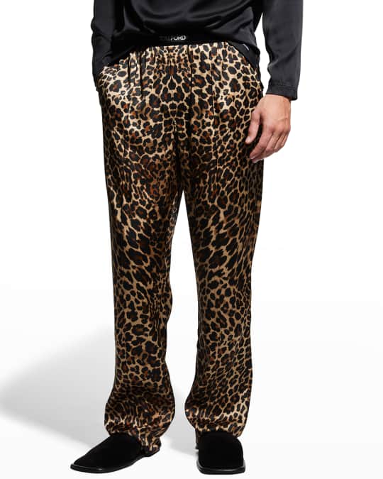 TOM FORD Men's Leopard Silk Pajama Pants | Neiman Marcus