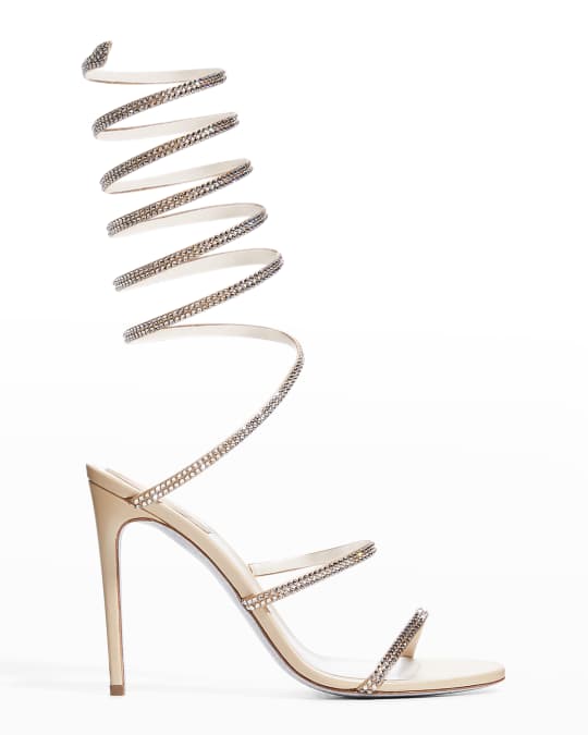 Snake ankle wrap suede sandal top