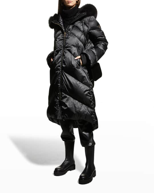 Long Apres Ski Jacket w Detachable Fox Fur Trim