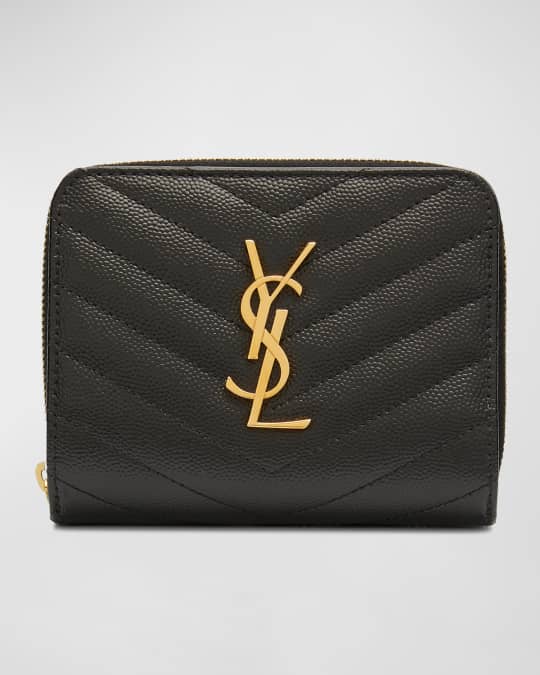 YSL Monogram Pebbled Leather Bifold Wallet