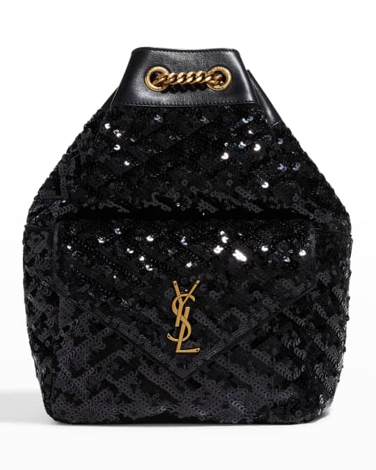 YSL Black Suede Sequins Cross Body Bag - Vintage Lux