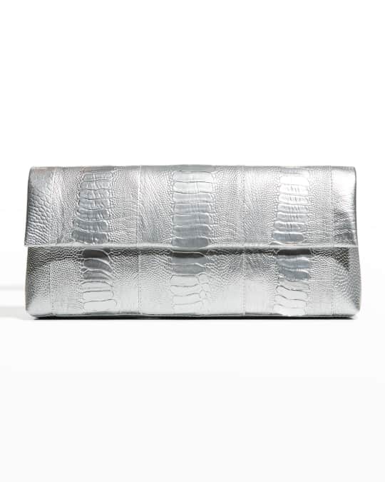 Gotham Metallic Crocodile Clutch Bag