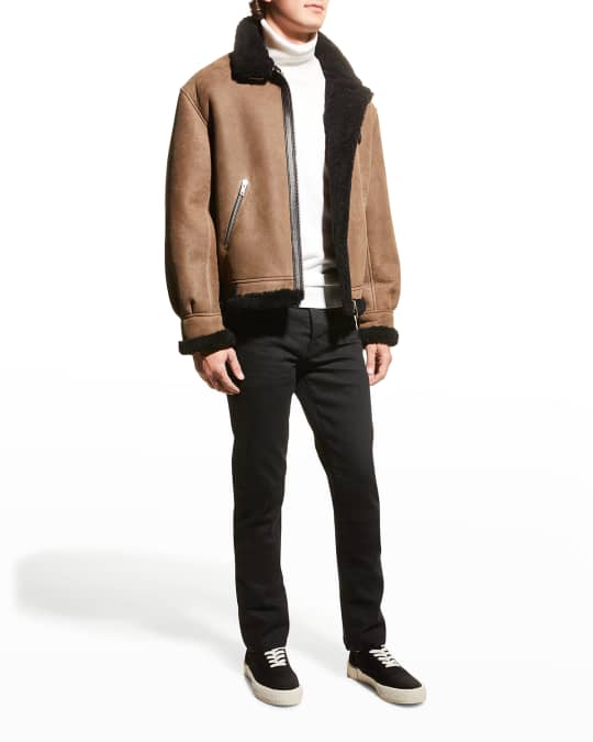 REPRESENT Men's Shearling Jacket w/ Buckle Detail | Neiman Marcus
