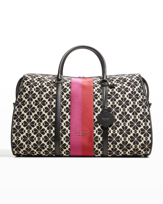 floral stripe jacquard duffel weekender bag