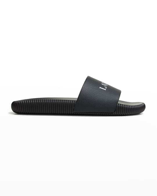 Lanvin Men s Logo Leather Slide Sandals