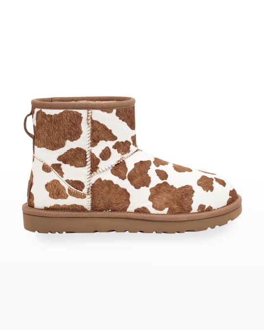 Classic Cow Print Fur Booties