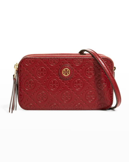Tory Burch T Monogram Leather Double Zip Mini Crossbody Bag Neiman Marcus