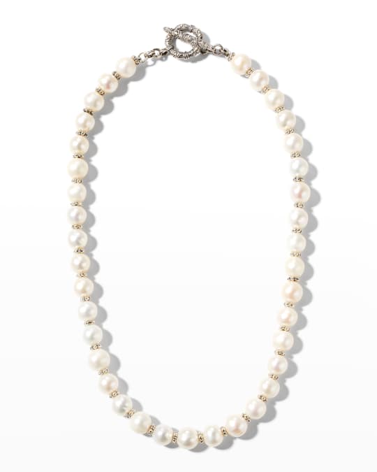 Stephen Dweck 9-10mm White Round Pearl Necklace | Neiman Marcus
