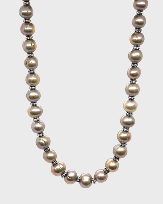 Stephen Dweck 9 10mm Taupe Round Pearl Necklace