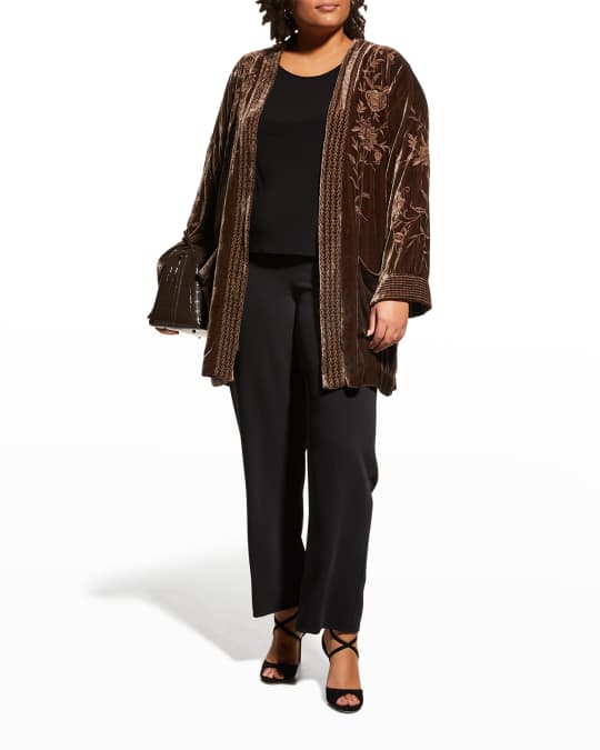 Plus size smoking jacket top