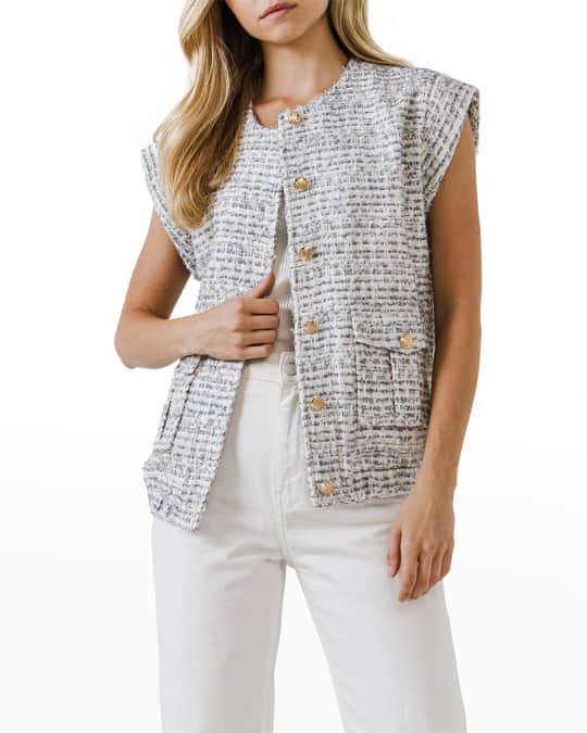 メゾンドドルチェ　candy tweed vest ホワイト candy tweed vest/white | maison de Dolce.