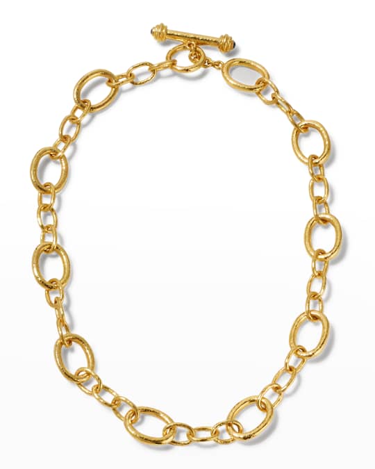 Elizabeth Locke Hammered 19k Garda Link Necklace, 17