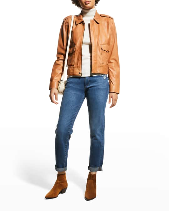 Polo lambskin leather jacket sales