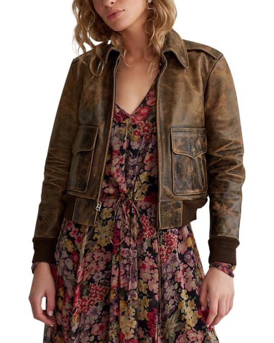 Polo ralph lauren leather jacket womens sales