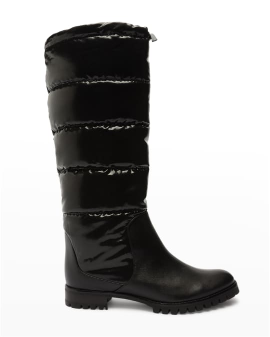 Alexandre Birman Clarita Puff Quilted Tall Boots, Black | Neiman Marcus