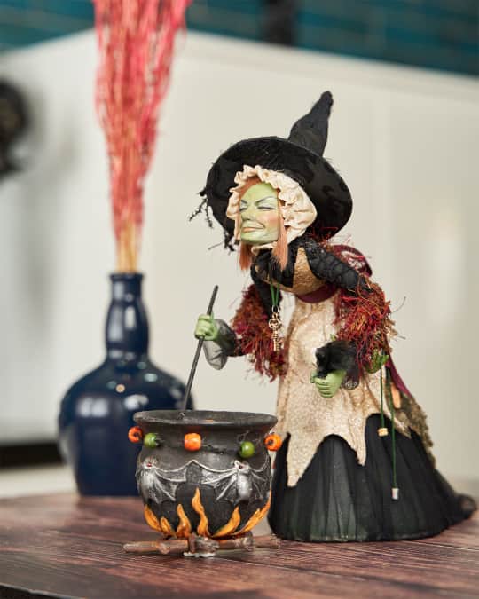 Katherine's Collection Witch Shopper with Cauldron Tabletop | Neiman Marcus