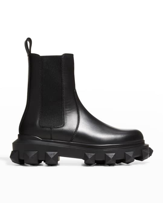 Valentino Garavani Men's Beatle Rockstud Leather Chelsea Boots | Neiman ...