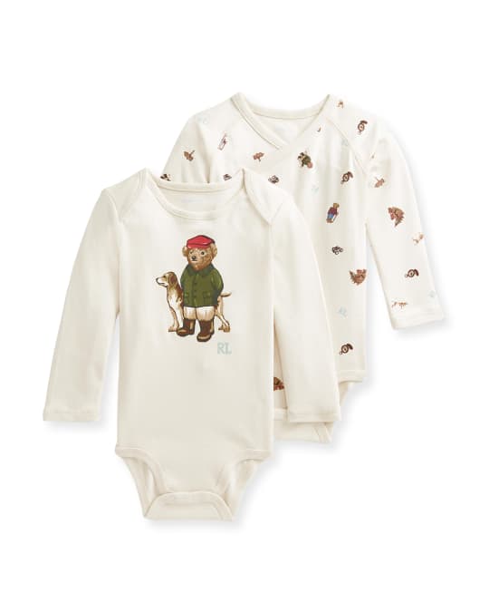Ralph Lauren Childrenswear Boy's 2Pack Polo Bear Cotton Bodysuit, Size